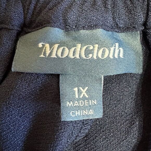 ModCloth Pants Cambridge Nautical Wide Leg Trousers Navy Sz 1X - Picture 6 of 11